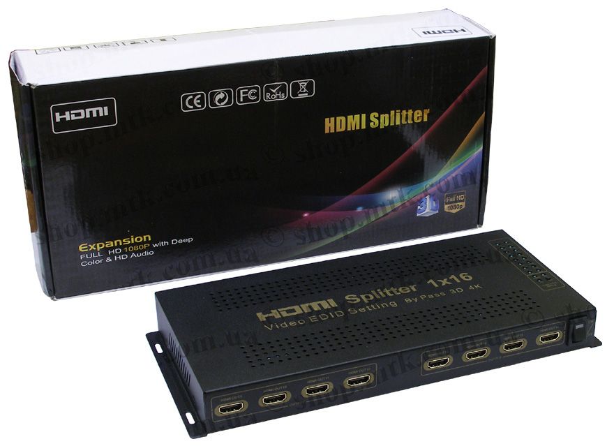  HDMI Splitter 1x16 HDSP0006M1 (ver 1.4a, 1080p/ 3D/ 4K@30Hz)