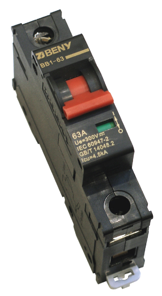 Выключатель автоматический BB1-63 1P 63 300V DC (63А / 300В постоянного тока, однополюсный, неполярный)