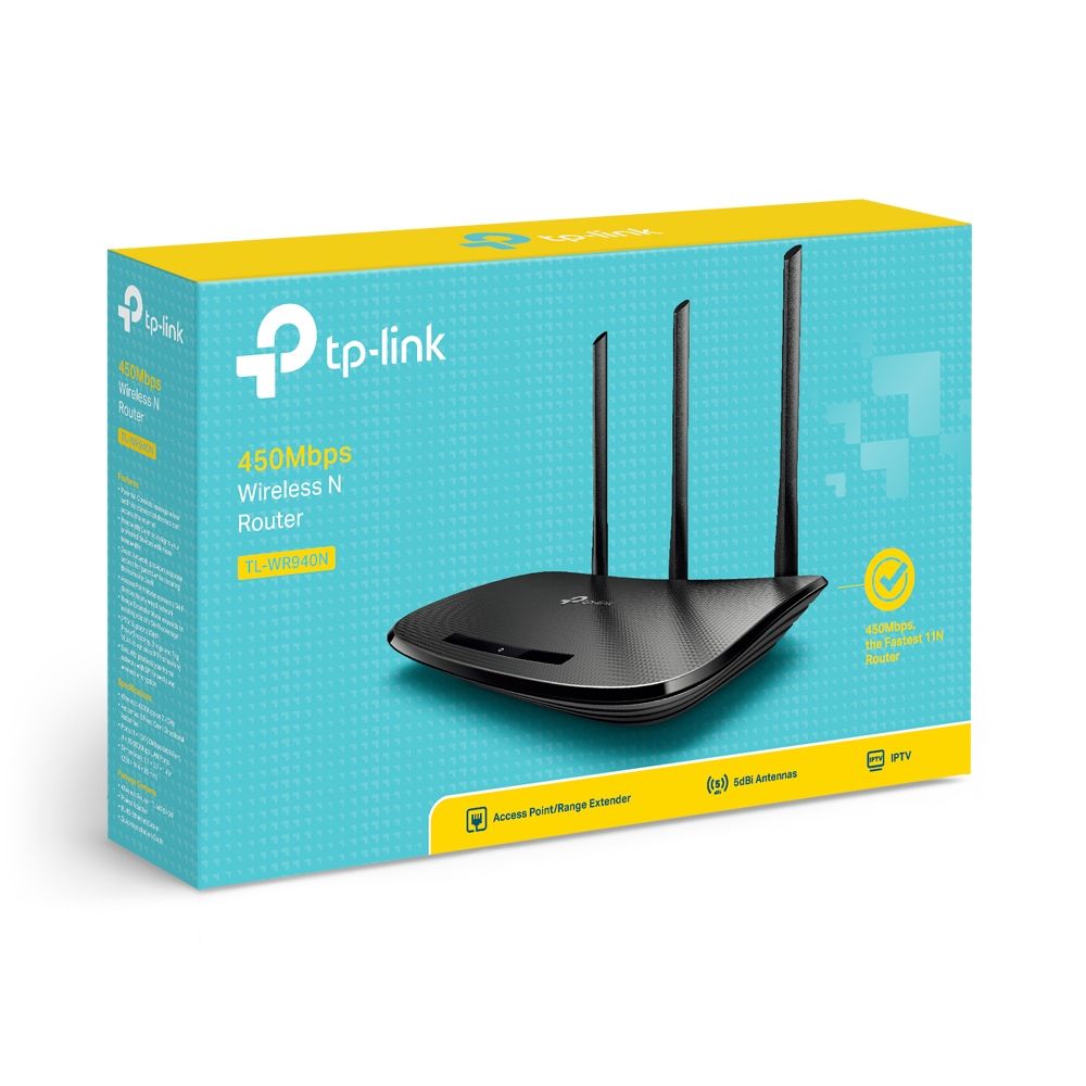 TP-LINK  TL-WR940N (450M, Wi-Fi 2.4G, 3T3R, 4xLAN@100M)