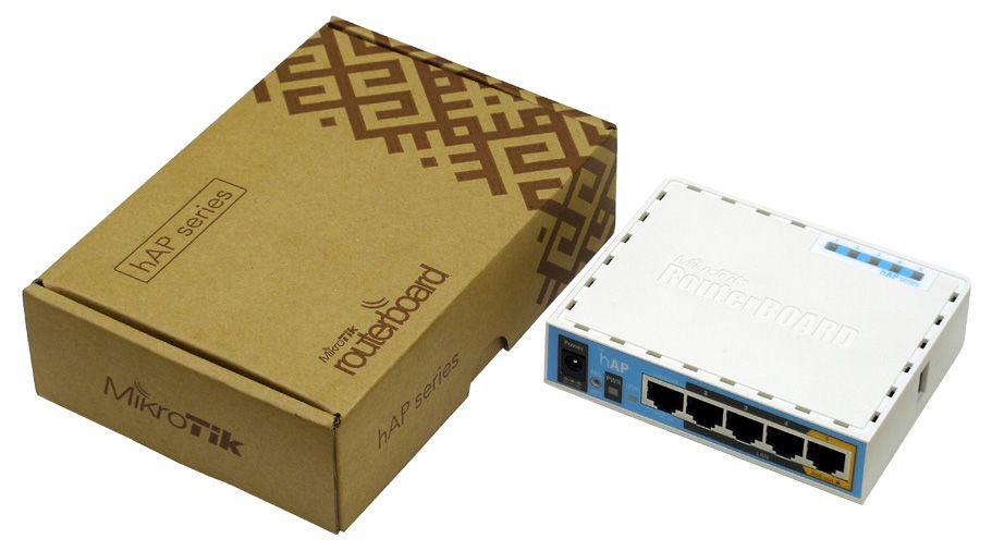 MikroTik hAP RB951Ui-2nD (Wi-Fi 300M@2.4G, 2T2R, 5xLAN@100M, USB,   3G/4G)