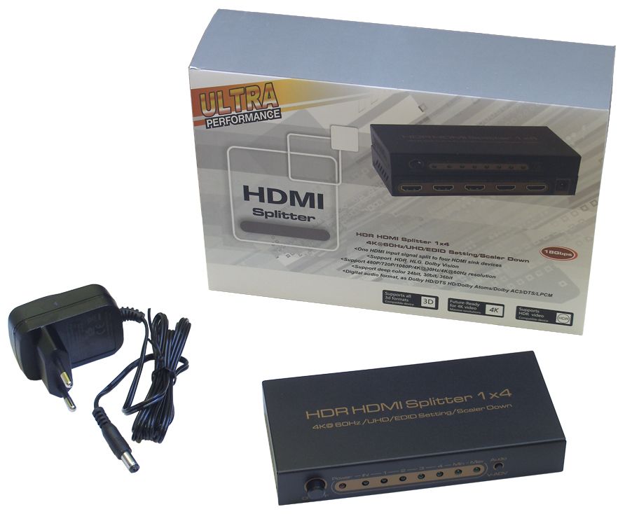   HDMI Splitter 1x4 SP0019M1 (ver 2.0, 4K/UHD@60Hz)