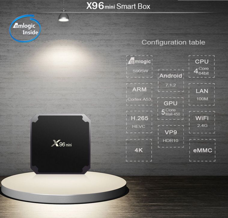 Android   X96mini Smart TV Box  (S905W, 2/16G, Android 9.0)