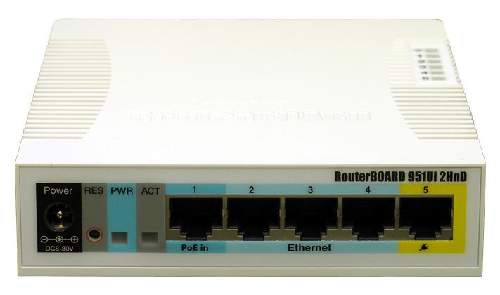 MikroTik RB951Ui-2HnD (Wi-Fi 300M@2.4G, 2T2R, 5xLAN@100M,  USB,   3G/4G,  1)